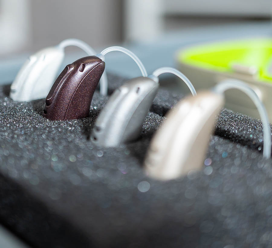 Hearing aids in different colors
