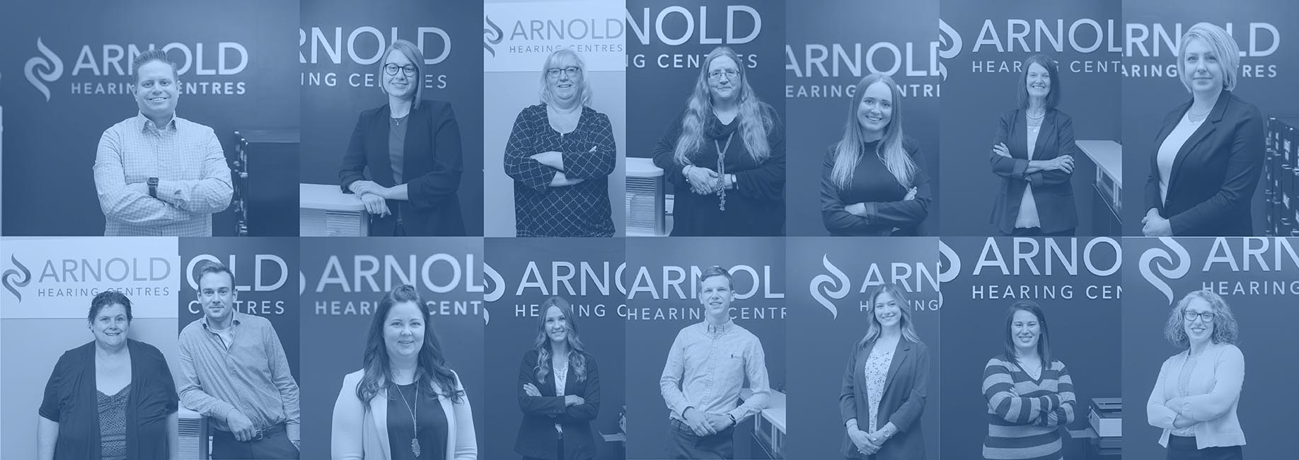 Arnold Hearing Centres' hearing experts and care family collage